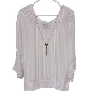 Collection Sheer Blouse with Sleeve Detail Size XL